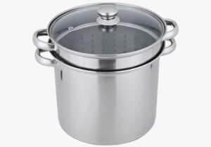 Olla De Acero 24cm Con Colador Y Tapa - 3 Piezas