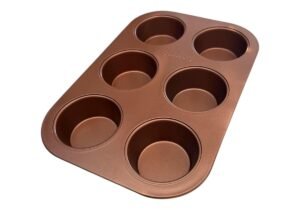 Molde X 6 Muffins Hudson Doble Capa Antiadherente Color Cobre